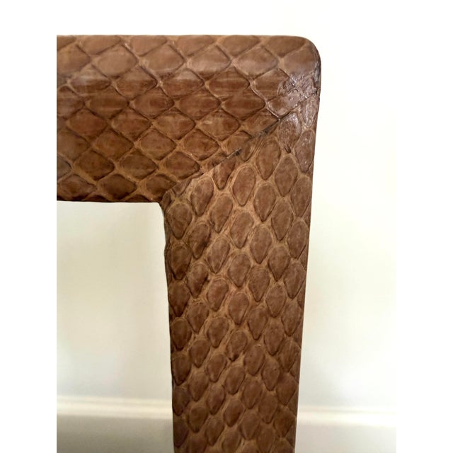 Karl Springer Karl Springer Snakeskin Telephone Table For Sale - Image 4 of 12