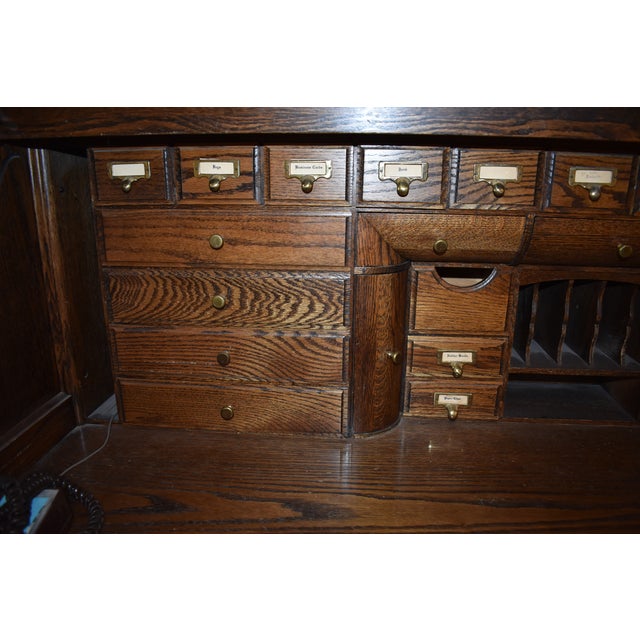 Traditional Oak Crest Manufacturing Rolltop Desk Chairish