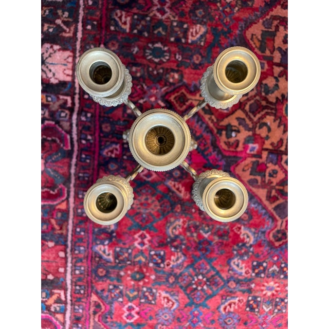 Gold Gilt Sevre's Style Cobalt Blue Candelabra Pair 19th Century French Louis XI Style For Sale - Image 12 of 14