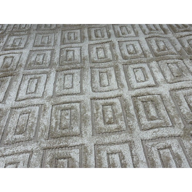 Contemporary Rh Rajouri Silk & Wool Rug – 12' × 15' Wheat | Hand-Knotted Silk & Wool | Nepalese Artisan Construction For Sale - Image 3 of 18