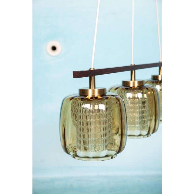Vintage Amber Glass Hanging Lamp by Carl Fagerlund For Sale - Image 9 of 18