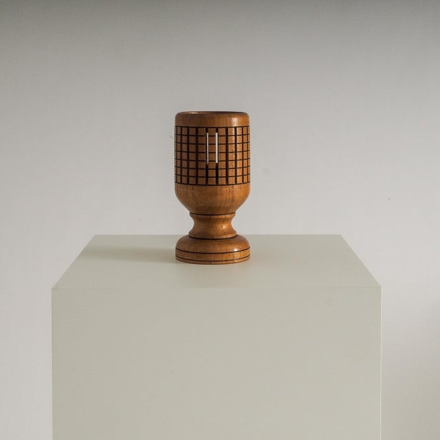 Wood Vintage Wooden Lattice Accent Lamp, 1960s For Sale - Image 7 of 16