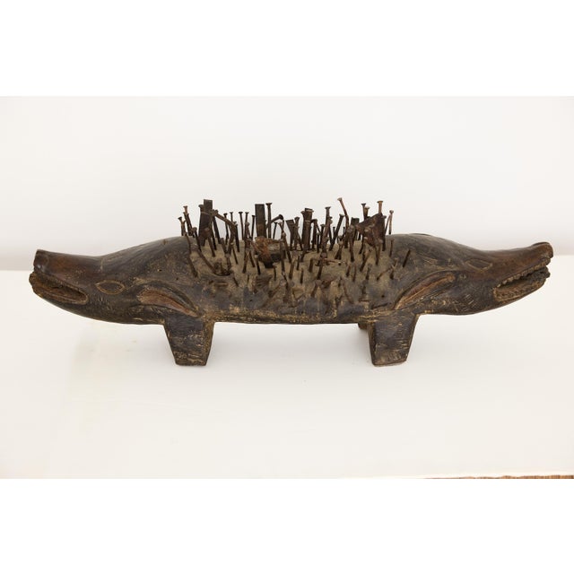 Bakongo Nkisi Kozo Nail-Studded Janus Dog Power Figure, Congo For Sale - Image 4 of 17