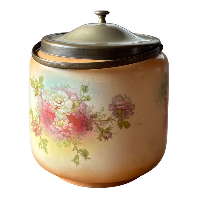 Antique English Biscuit Barrel For Sale