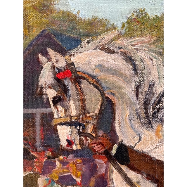 Vintage Painting on Canvas of Hungarian Horse Race- Signed For Sale In Pittsburgh - Image 6 of 14