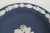 Blue Wedgwood Dark Blue Jasperware Small Trinket Tray Pin Dish Made in England 5001b For Sale - Image 8 of 11