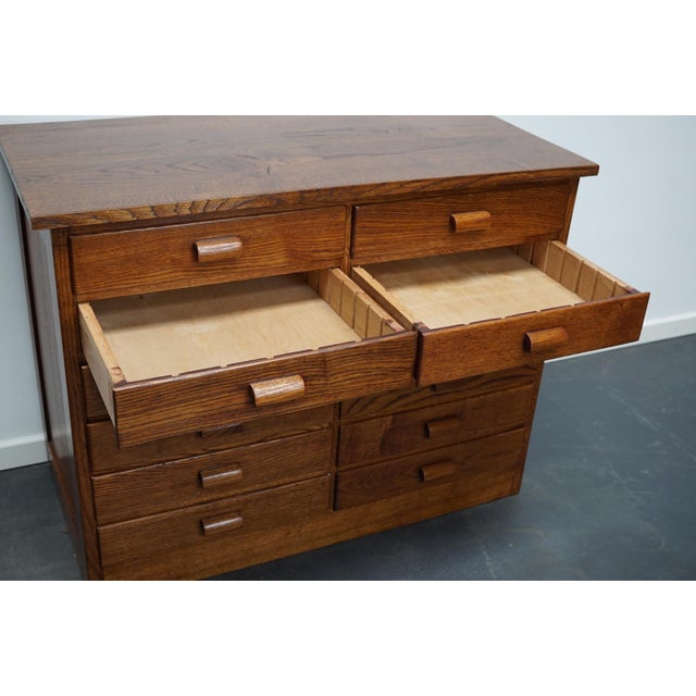 Oak German Industrial Apothecary Cabinet, Mid-20th Century For Sale - Image 8 of 10