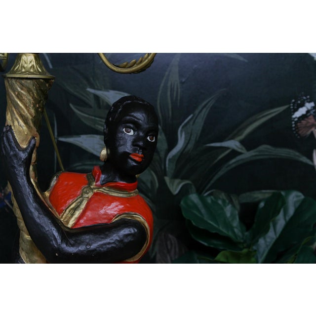 1970s Italian Venetian Style Carved Wood Figural Torchère Floor Lamp, 1970s For Sale - Image 5 of 18