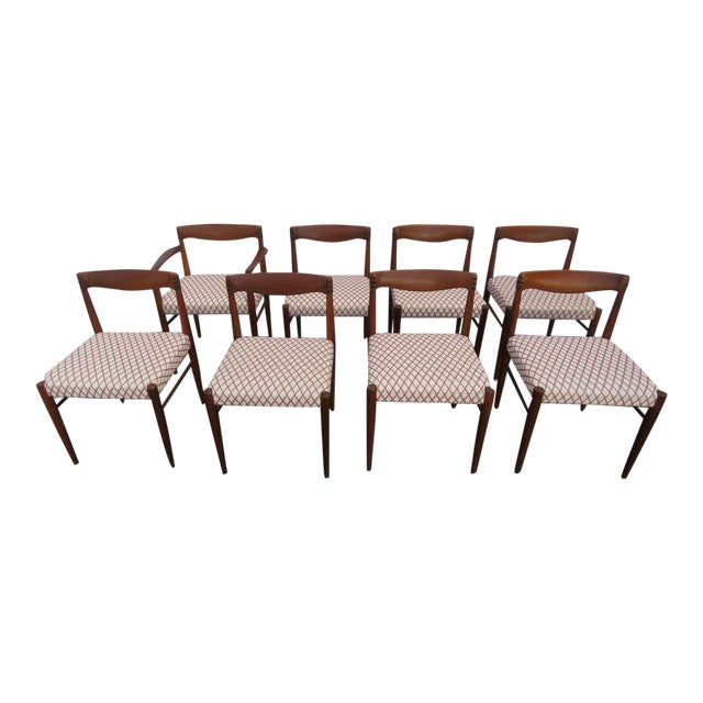Hw Klein Danish Mid Century Modern Set Of 8 Dining Room Chairs