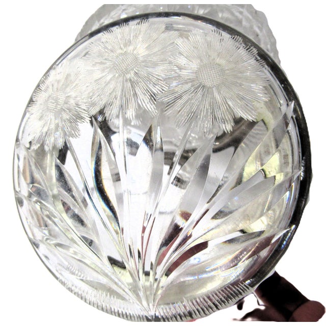 Antique Pairpoint Cut Glass Dresser Box Victorian Viscaria Pattern For Sale - Image 11 of 13