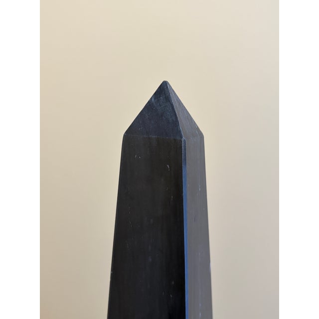 Late 20th Century Neoclassical Grand Tour Solid Marble Black Obelisk For Sale - Image 5 of 6