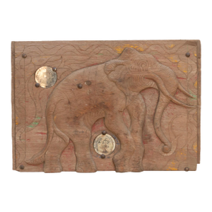 Distressed & Mirrored Thai Elephant Carving