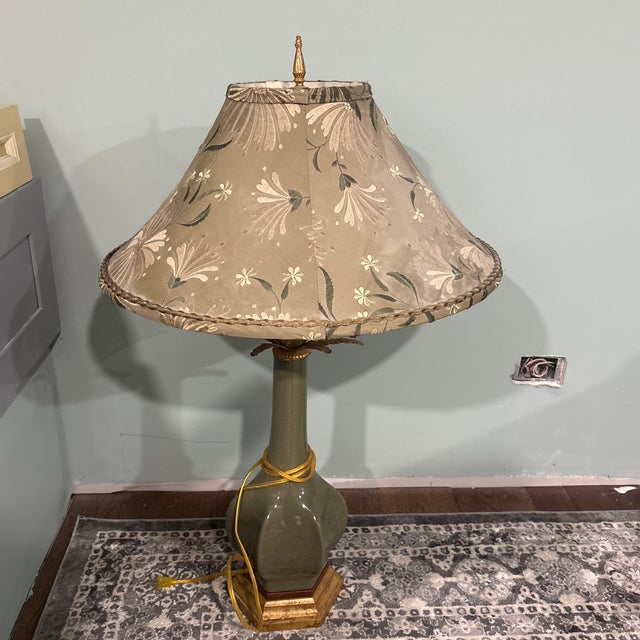 Boho Chic 2000s /Raymond Waites for Tyndale/Boho Chic: /Green Ceramic Lamp- 1 Available For Sale - Image 3 of 6