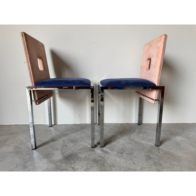1980s Italian Postmodern Saporiti Accent Chairs – A Pair For Sale - Image 4 of 12