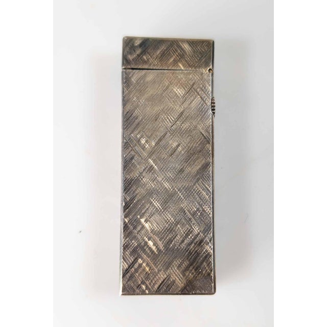 Mid 20th Century Mid-Century English Dunhill Rollagas Lighter in Silverplate Florentine Pattern For Sale - Image 5 of 12