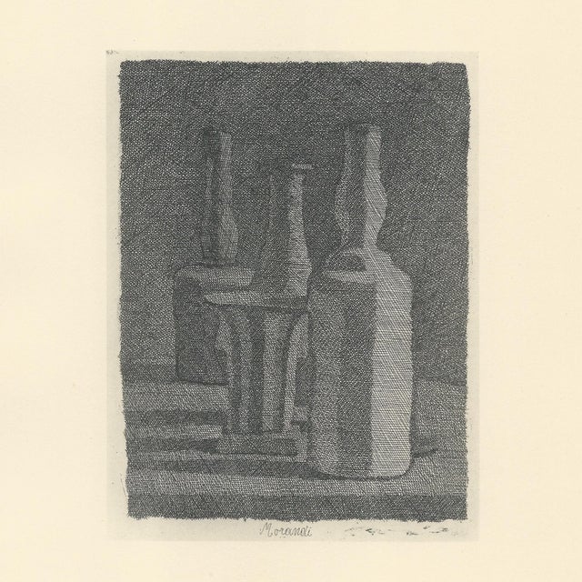 Giorgio Morandi (1890-1964) "Natura Morta con Vasetto e Tre Bottiglie" (Still Life with Vase and Three Bottles) Lithograph...