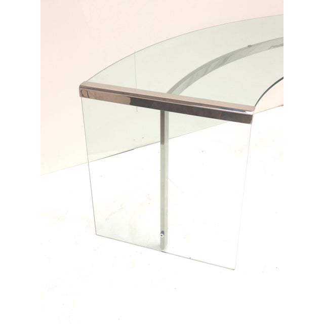 Glass Italian Executive Desk by Pierangelo Gallotti for Gallotti & Radice, 1970s For Sale - Image 7 of 8