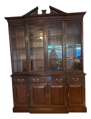 1970s Lexington Lighted China Cabinet / Hutch