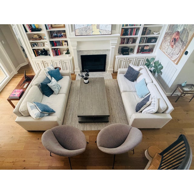 Pair of Oversized Vintage Mid-Century Modern Saucer Lounge Chairs, Italian Modern Style For Sale - Image 4 of 11