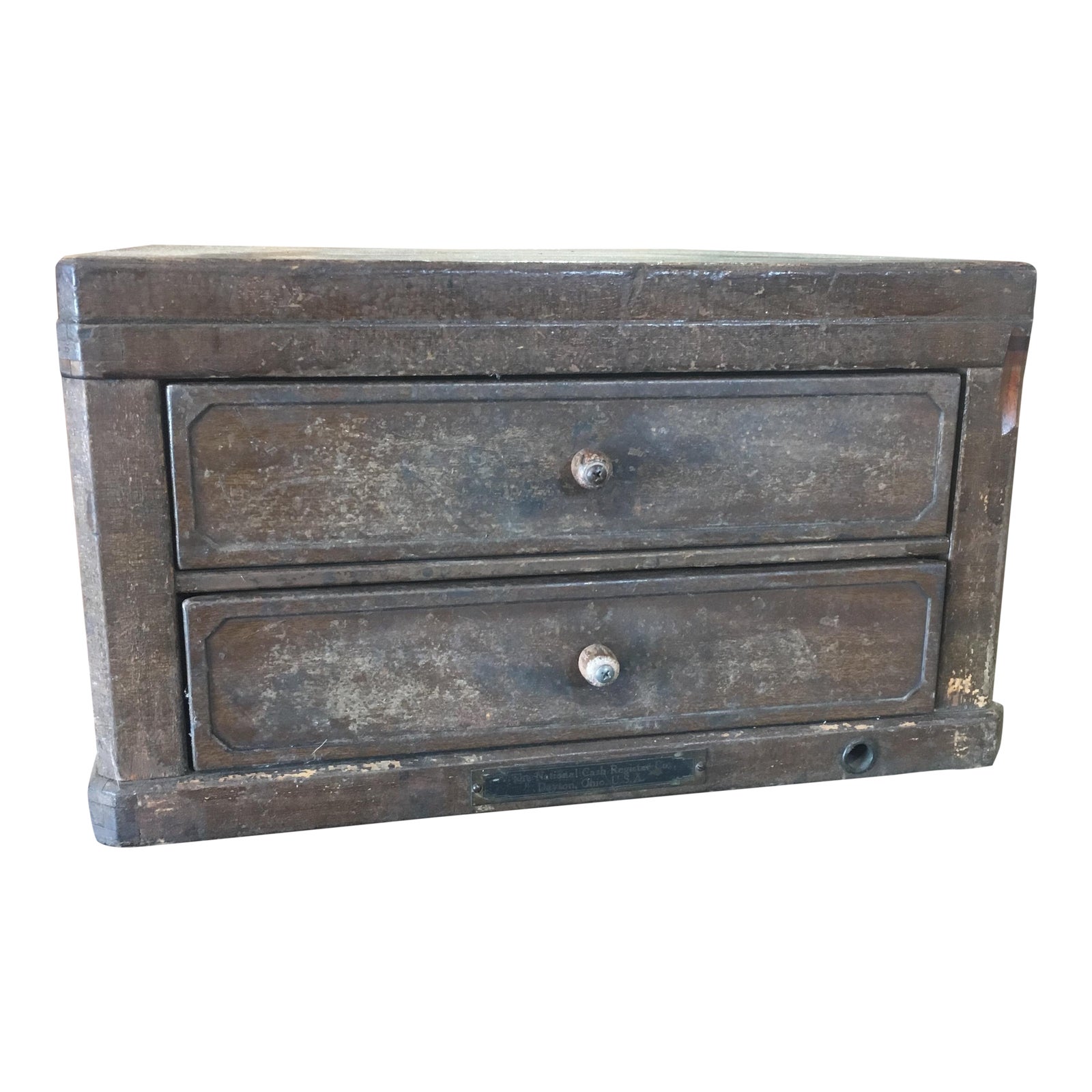 Antique National Cash Register 2 Drawer Wood Base Chairish