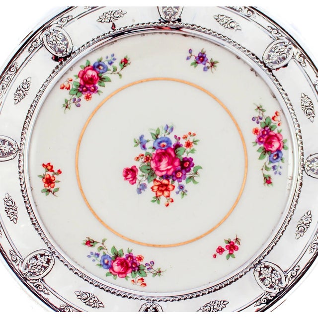 We are happy to offer this sterling silver and porcelain dish from 1934. The sterling is by Wallace Silversmiths and us in...