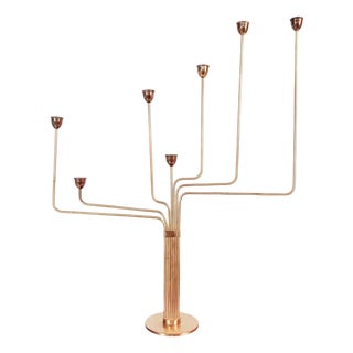 Vintage Danish Candelabra in Brass by Piet Hein, 1950s For Sale