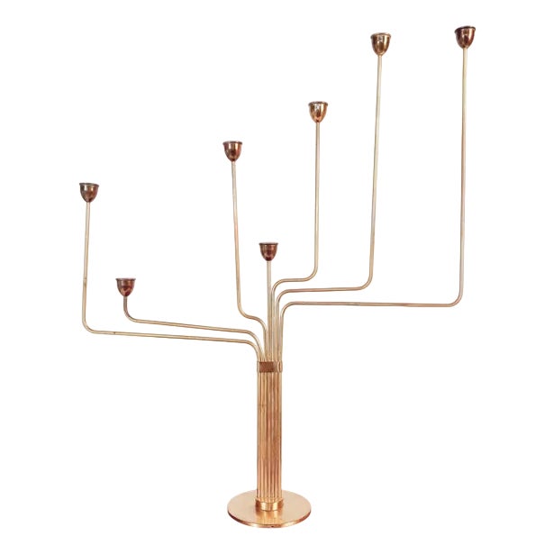 Vintage Danish Candelabra in Brass by Piet Hein, 1950s For Sale