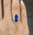 Modern 4.21 Ct Gubelin/Gia Certified Nh Color Change Sapphire & Diamond Ring Size 6.5 For Sale - Image 3 of 12