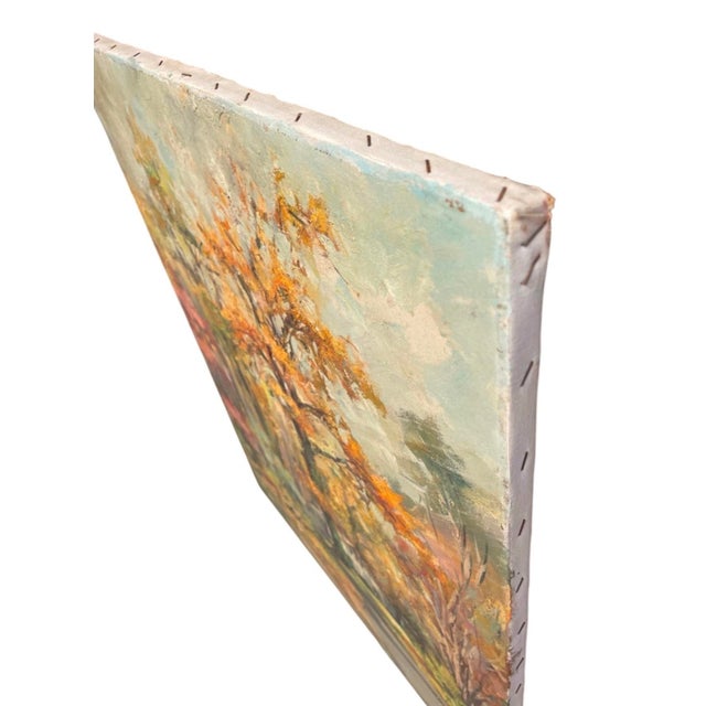 1960s Painting: Impressionist Autumn Landscape With Cottage For Sale In West Palm - Image 6 of 12
