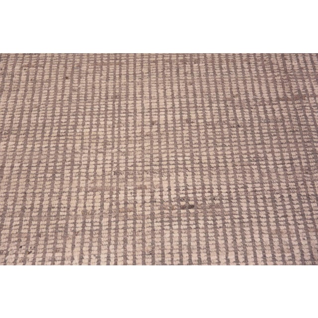 Tan Nazmiyal Collection Wool Modern Neutral Minimalist Rug For Sale - Image 8 of 8