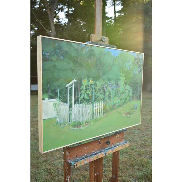 Contemporary Plein Air Painting, the Early Morning Garden, by Stephen Remick, Framed For Sale - Image 10 of 13