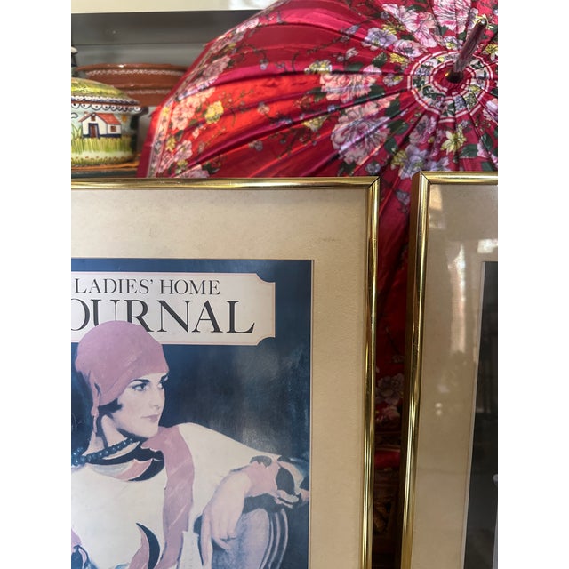 Blue 1970s Pair of Ladies Home Journal Magazine Covers, Framed For Sale - Image 8 of 9