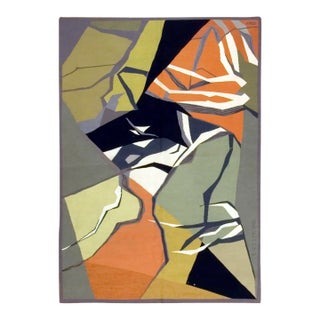 Vintage Circa 1950 French Modern Aubusson Tapestry Panel 4' X 5'1 For Sale