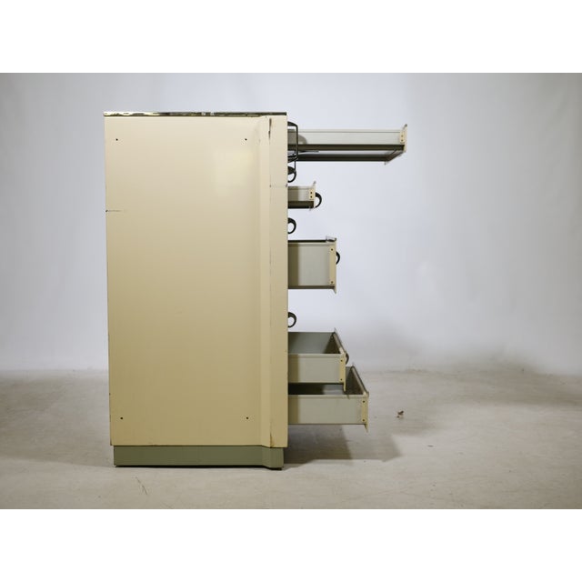 Mid-Century Modern Metal Rolling Dental Cabinet with Drawers from Baisch, 1950s For Sale - Image 3 of 10
