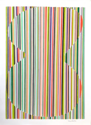 Color Pencil Drawing With Striped Shape