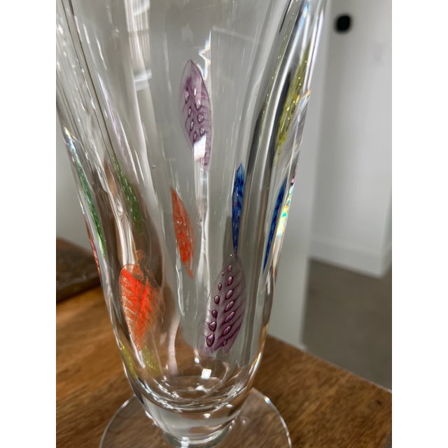 1990s Late 20th Century Dansk Burchetta Bubble Leaf Glass Vase For Sale - Image 5 of 10