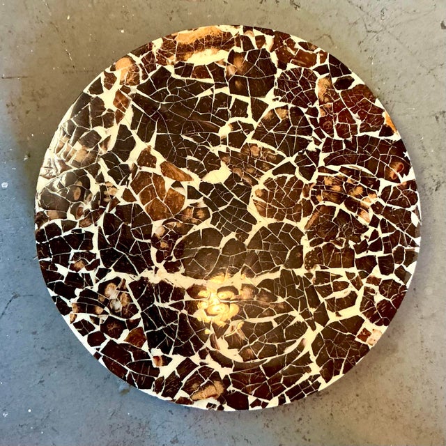 Vintage Boho Lacquered Coconut Shell Lazy Susan For Sale - Image 10 of 12