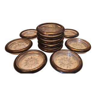 Italian Silver Plated Leonard Coasters Set of 12 For Sale