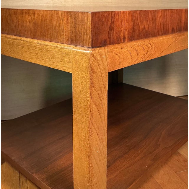 Lane Altavista Mid-Century Modern Walnut 20”x 27” Two-Tiered Side Table, Circa 1960’s For Sale In Greenville, SC - Image 6 of 10