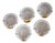 Set of Five Wall Lights with Glass Shades, italy, Mid-20th Century For Sale