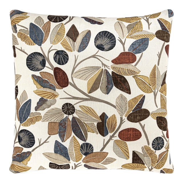 The House Of Scalamandré Linden Square Pillow In Straw For Sale