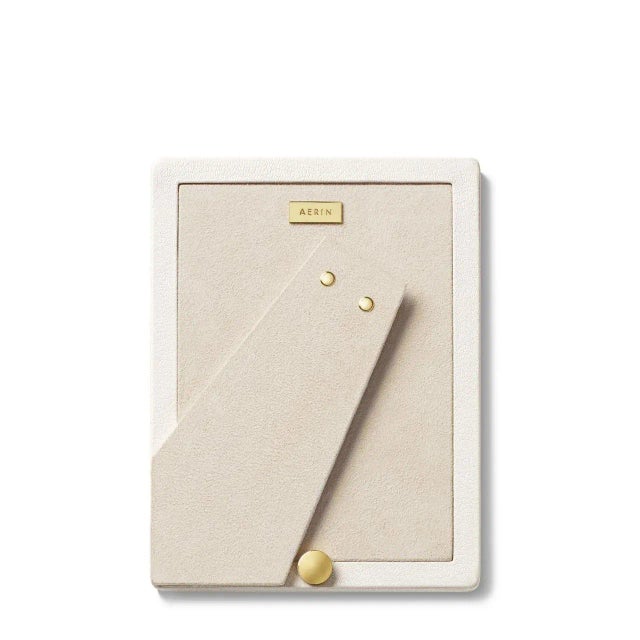 Contemporary AERIN Piero Leather Frame, Shadow White - 5" x 7" For Sale - Image 3 of 4