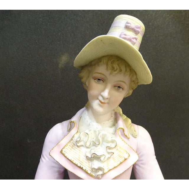 Biscuit Porcelain Figure of Lady, Sitzendorf, 1800s For Sale - Image 6 of 18