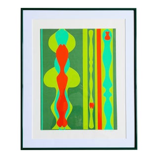 Vintage Geometric Abstract Serigraph by H. Gilbert For Sale