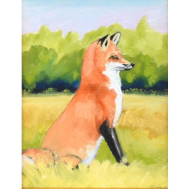 Rustic European Imprionist Red Fox Landscape Oil Painting For Sale - Image 3 of 5