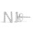 Contemporary 10K White Gold 1/10 Cttw Diamond 'N' Initial Stud Earring For Sale - Image 3 of 5