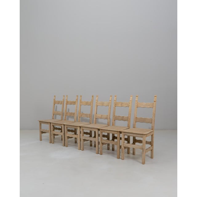 Brown 20th Century French Provincial Oak Ladder-Back Dining Chairs - Set of 6 For Sale - Image 8 of 18