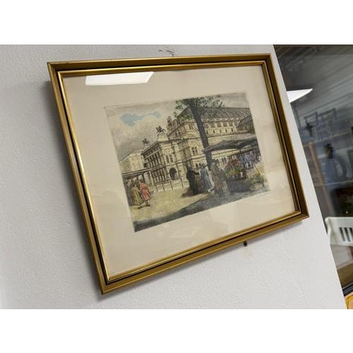 Unknown, Vienna State Opera, Color Lithograph on Paper, Framed For Sale - Image 3 of 8