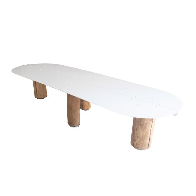 Oval Bench in Steel and Wood, 2011 For Sale - Image 12 of 12