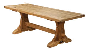 18th Century French Bleached Oak Monastery Refectory Farm Table on Trestle Base